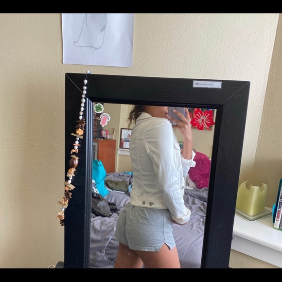 White distressed jean jacket - Picture 3 of 3